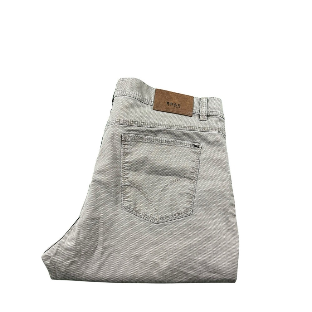 Brax Gray Patterned Cooper Fancy Regular Fit 5 Pocket Chino Pants Mens 36x29